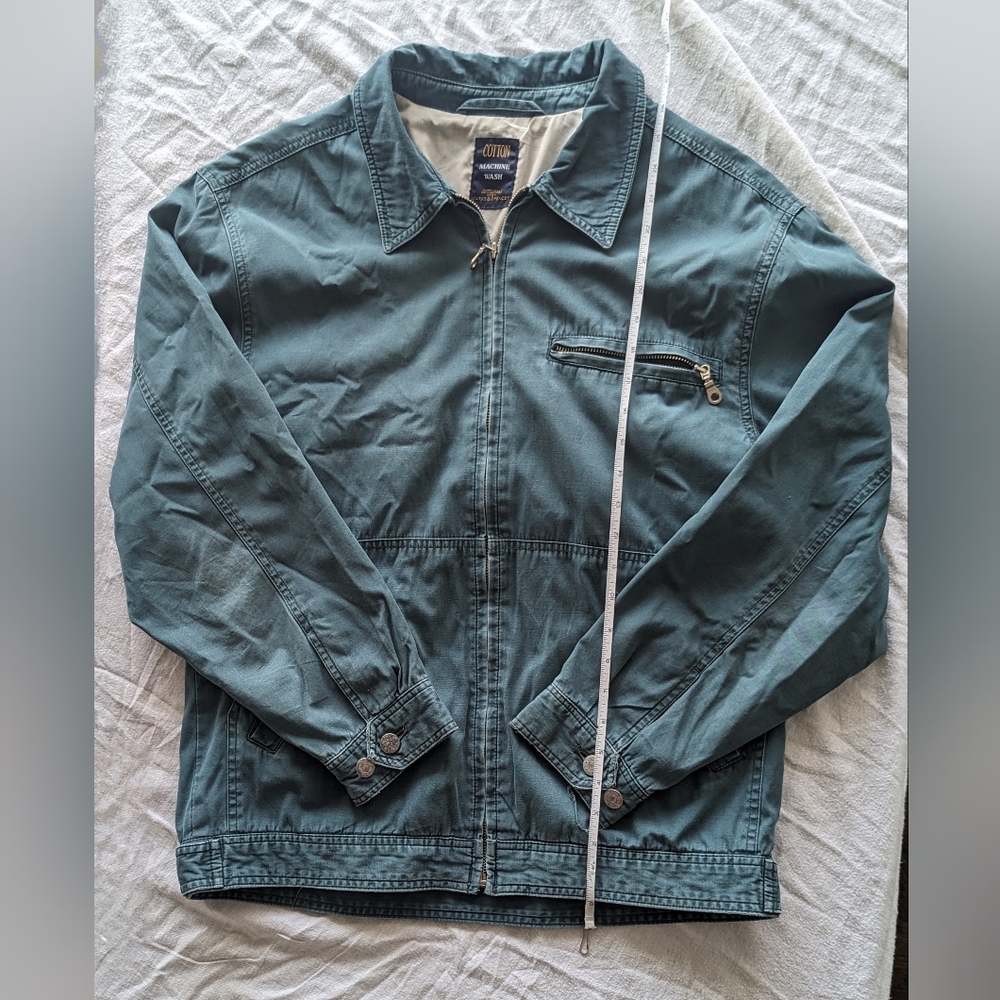 Vintage St Michael Marks and Spencer Cotton Jacket Size Small Teal